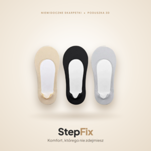 Skarpetki StepFix z poduszką 3D — beżowe, czarne, szare